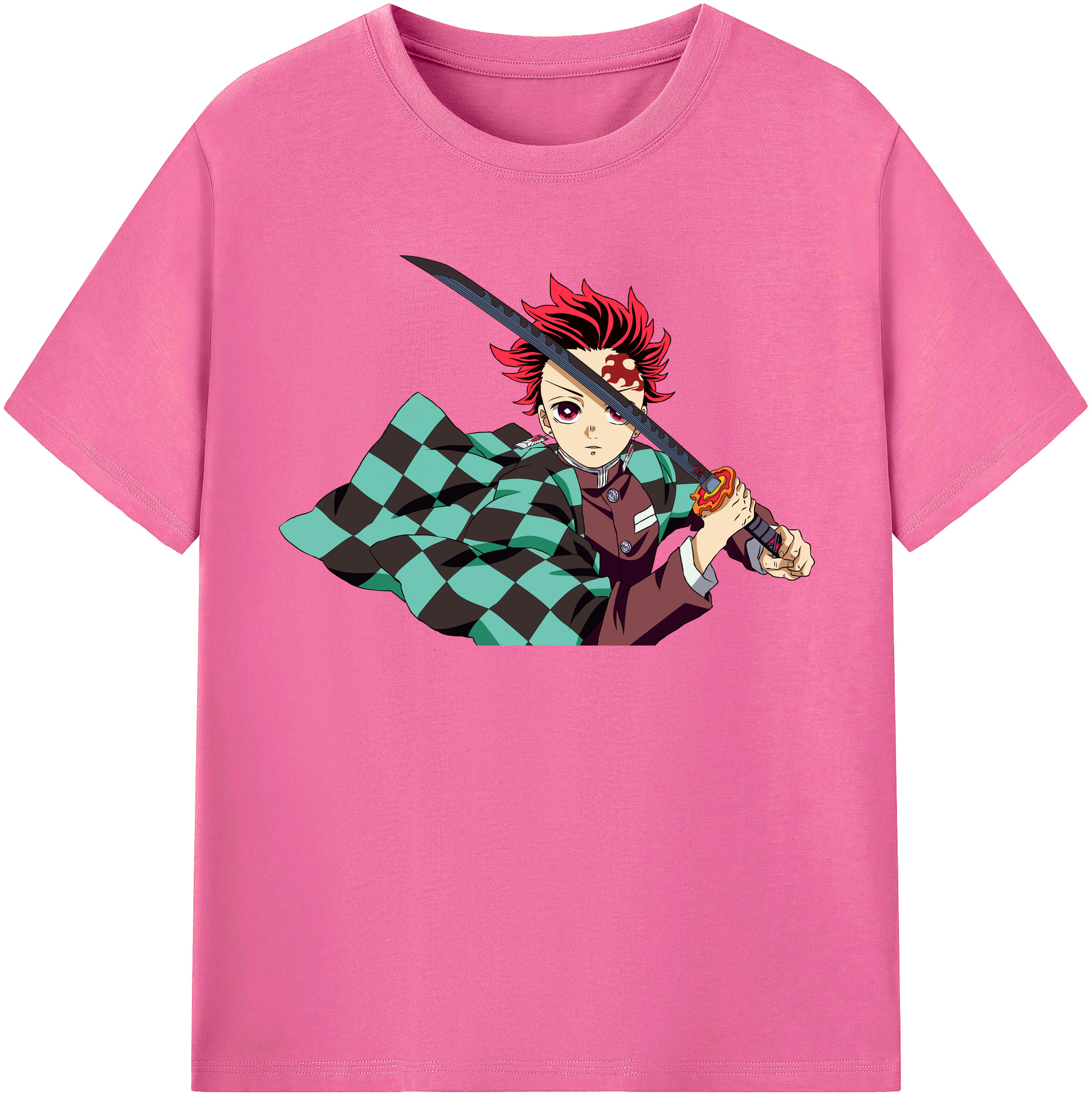 （画像用） 鬼滅の刃 竈門 炭治郎／かまど たんじろう Kamado Tanjirou レディースカジュアルプリントTシャツ（綿100％）